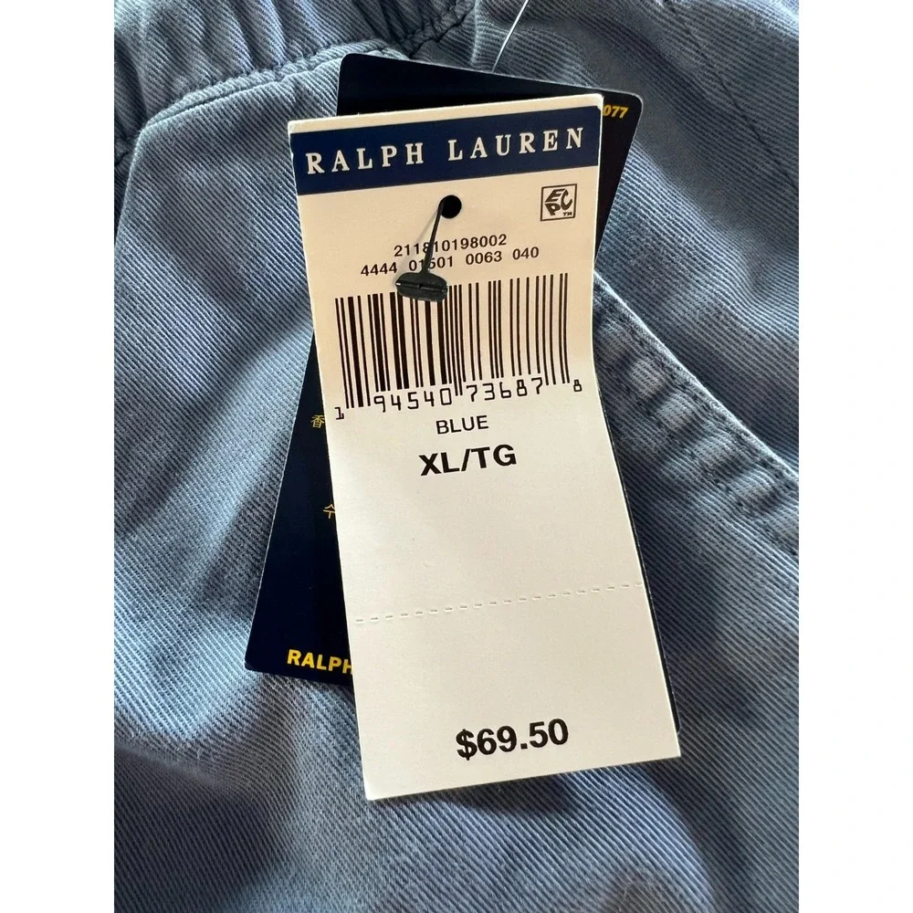 Polo Ralph Lauren Mens XL TG Blue Drawstring Shorts NWT $69.50 Preppy